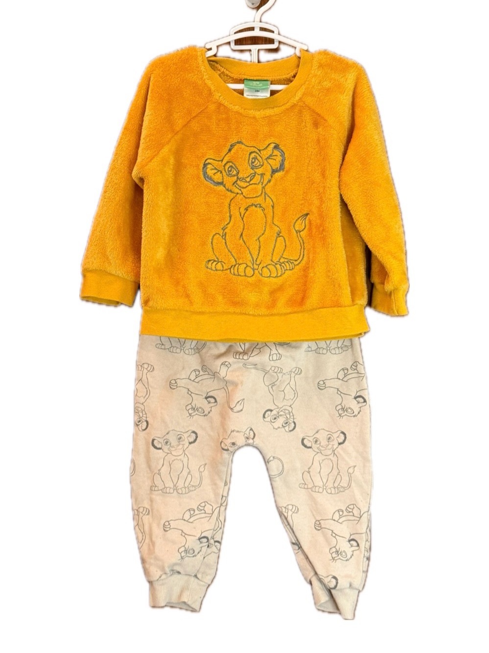 Disney Baby Lion King Simba Fuzzy Sweatshirt & Pants Set - size 24 months